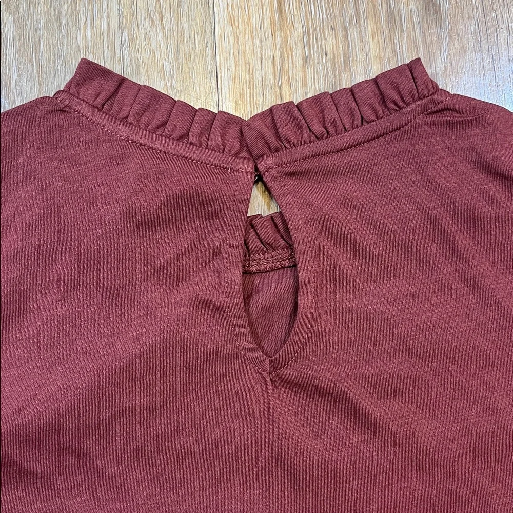 NEW Boden Supersoft Frill Detail T-Shirt Roasted Brown Cotton Short Sleeve Top - Picture 7 of 11